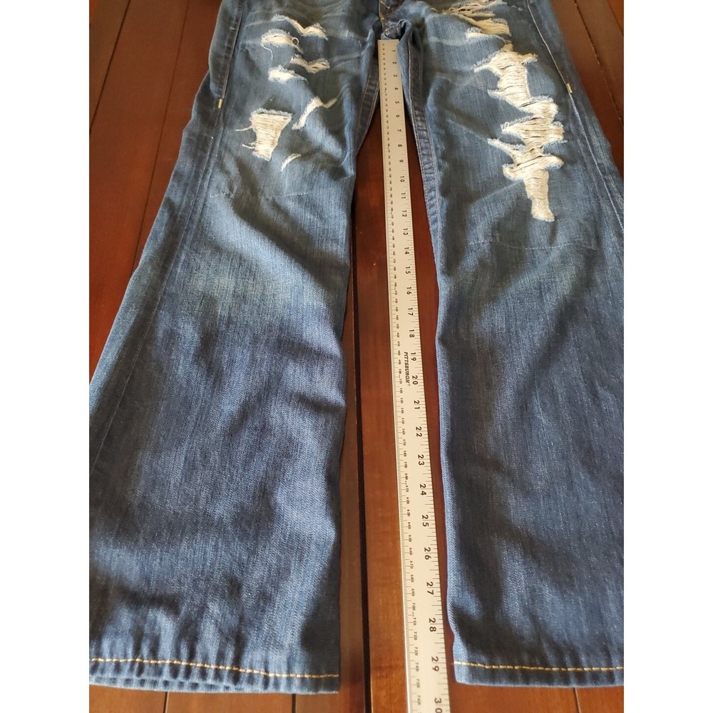 True Religion Candice Jeans Women Sz 30 Flare 100% Cotton Distressed USA - Picture 6 of 9